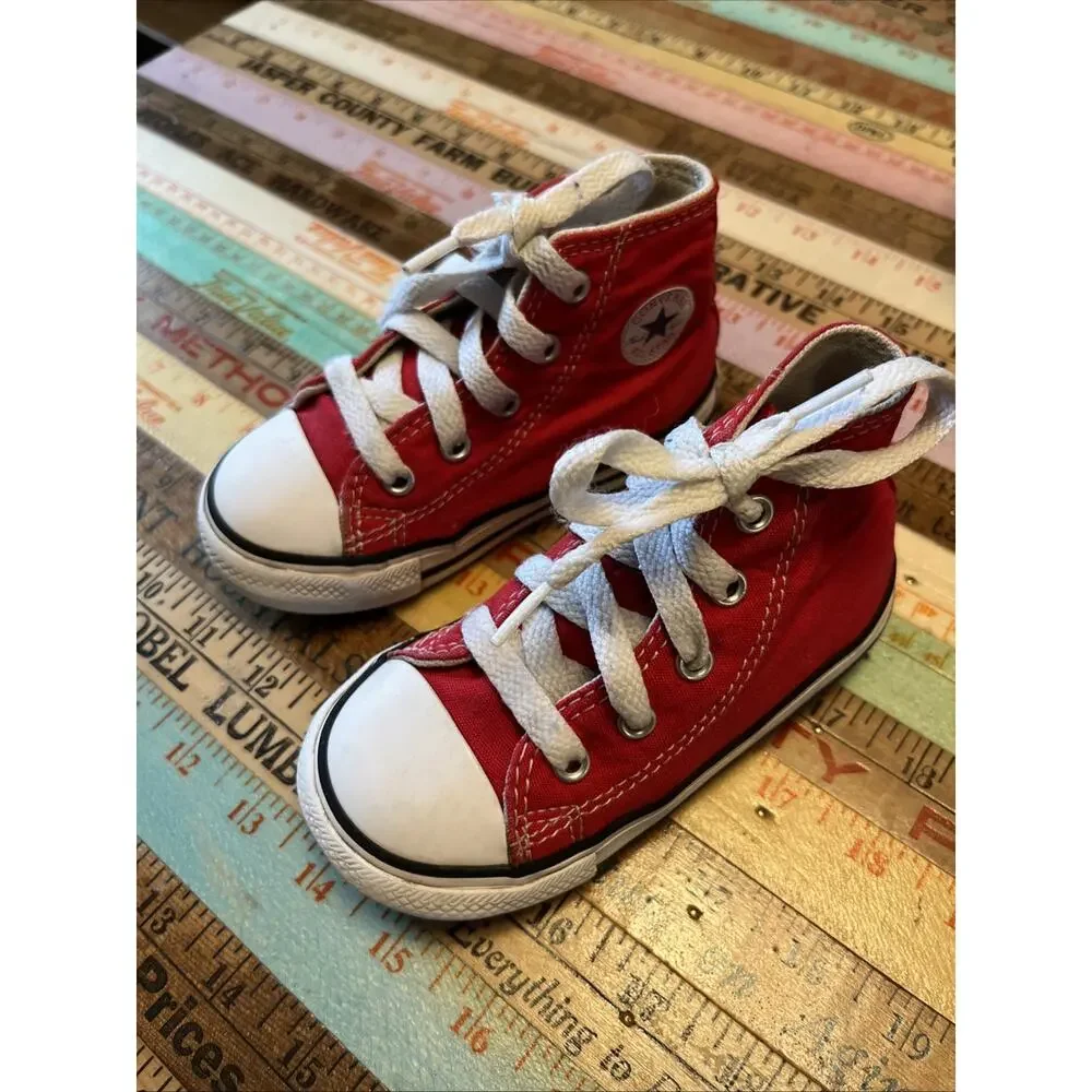 Converse Kids Chuck Taylor All Star High Top Shoes Red Size 7 Unisex Classic Kid